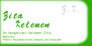 zita kelemen business card